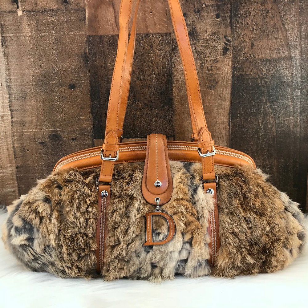 Christian Dior Rabbit Fur Runway D Bag with COA.